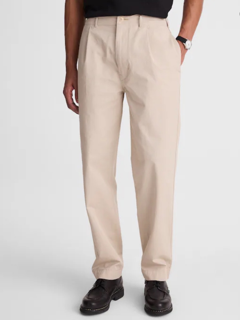 Madewell Pleated Chino Pants Uniform Twill Toasted Cashew Khaki Preppy Size 31